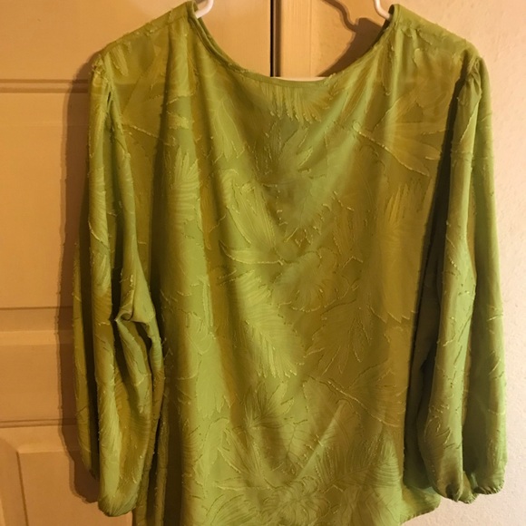 Investments Green Relaxed Blouse with Full Sleeves - Picture 3 of 3